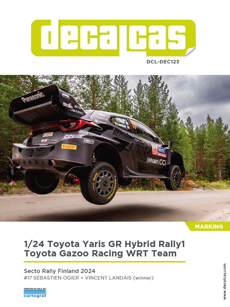 DCL-DEC123: Marking / livery for 1/24 scale models: Toyota Yaris GR Hybrid Rally1 Team Toyota Gazoo Racing WRT sponsored by CCi, Denso -  2024
