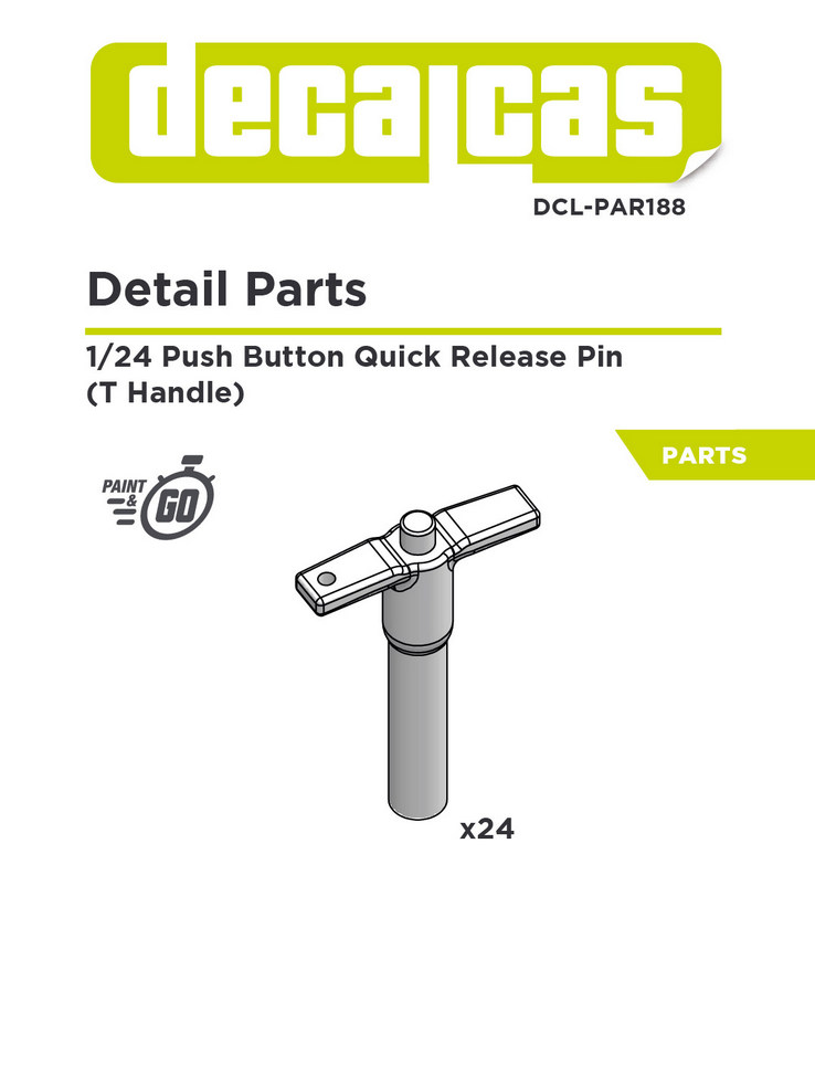 DCL-PAR188: Bonnet pins for 1/24 scale models: T Quick release Pin with push button