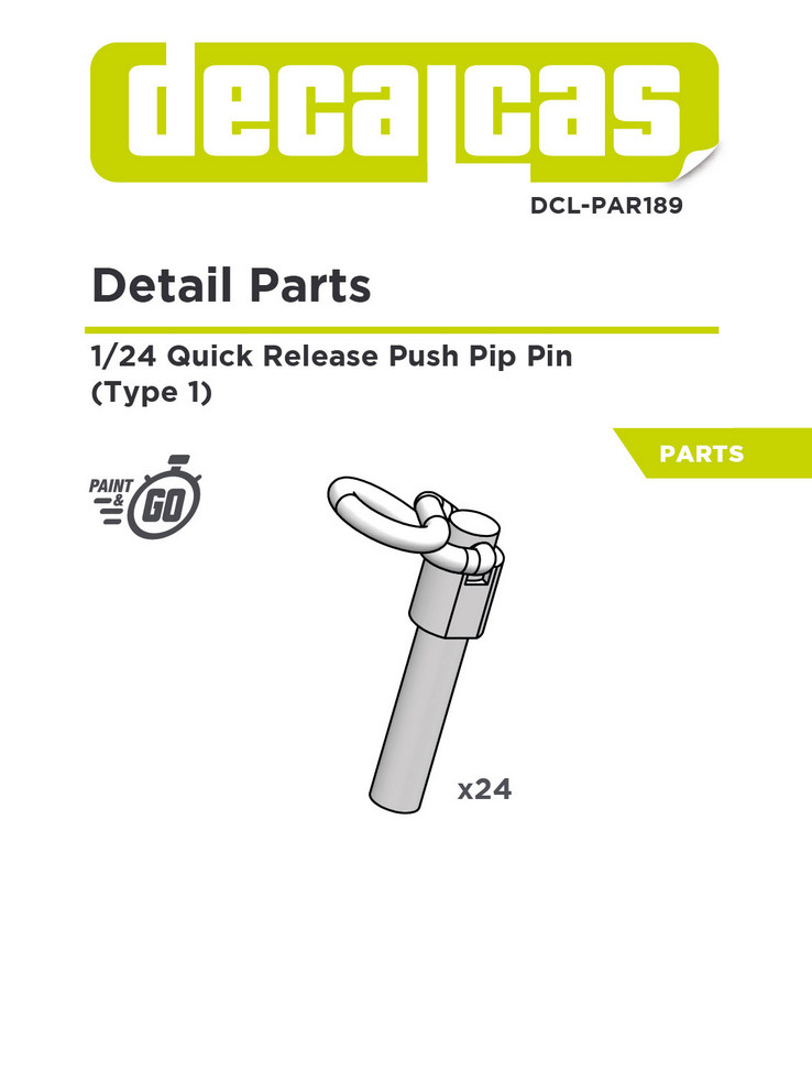 DCL-PAR189: Bonnet pins for 1/24 scale models: Quick release PIP Pin